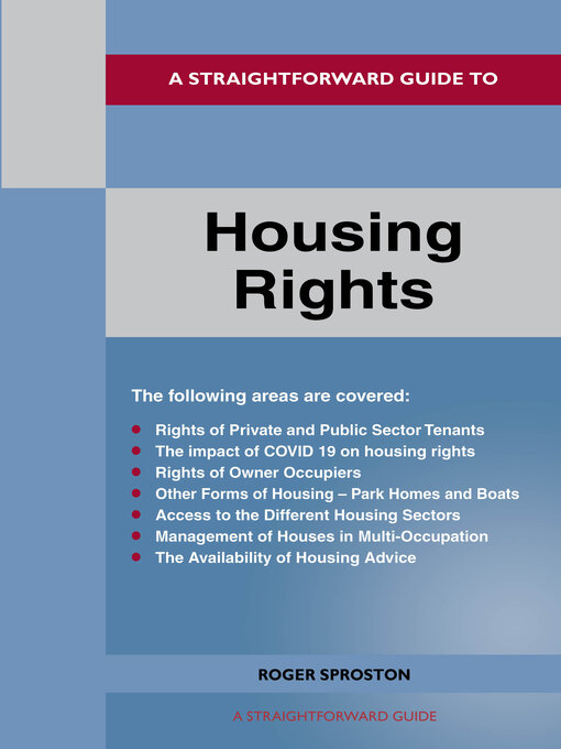 Title details for A Straightforward Guide to Housing Rights by Roger Sproston - Available